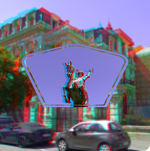 3D anaglyph Thinking about architecture 89