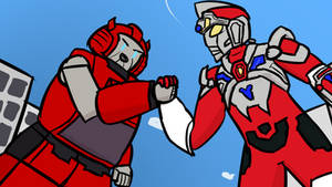 Gridman Cliffjumper Handshake