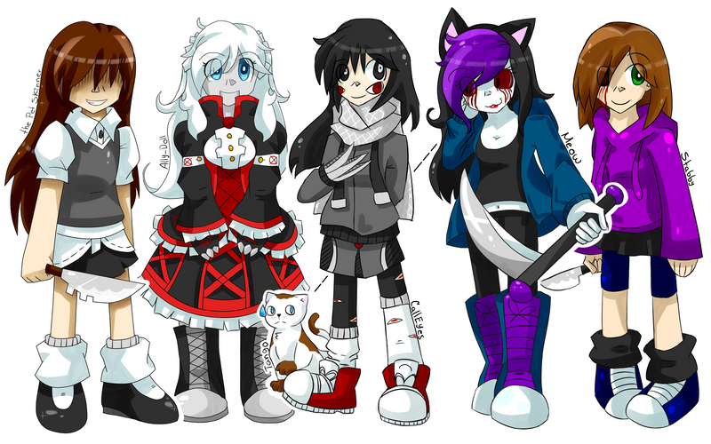 Creepypastas OCs (female) by kaleePANDA on DeviantArt