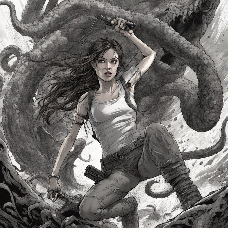 Tomb Raider Attacked By Tentacles by paulowrestler on DeviantArt