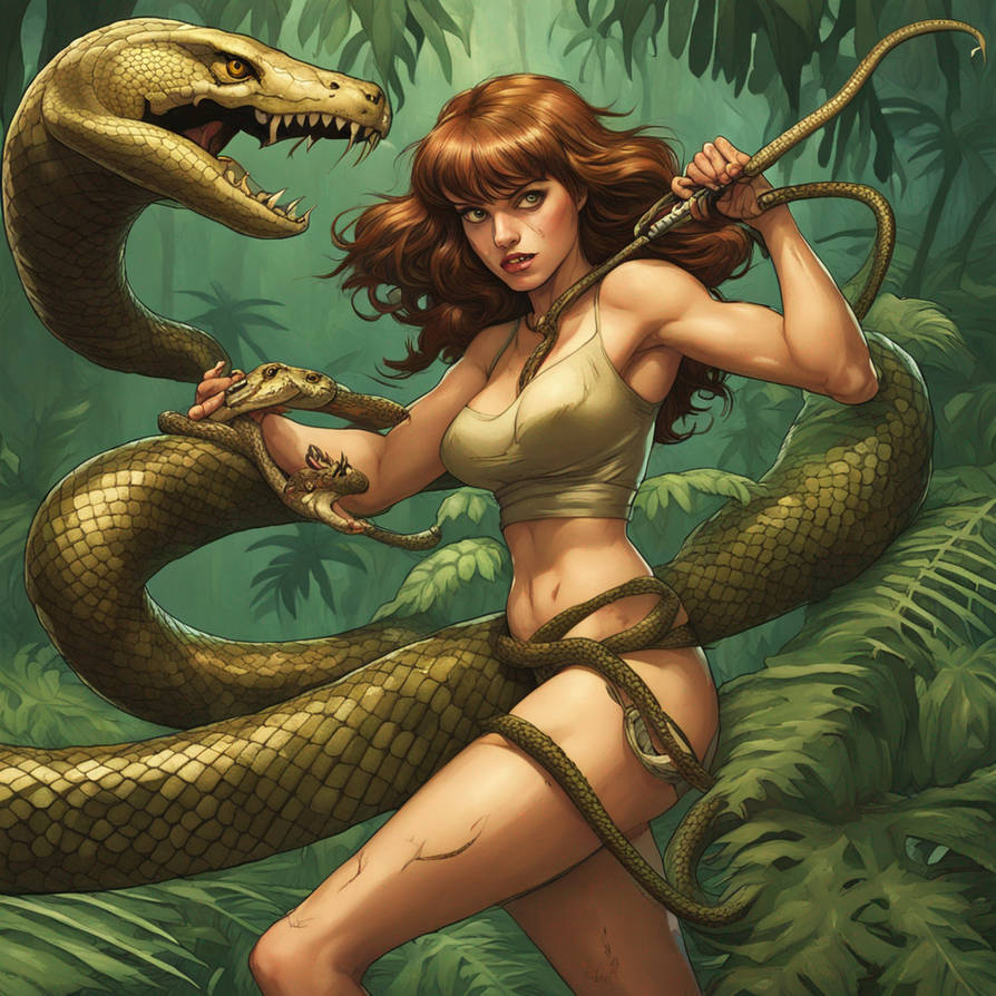 Jungle Girl Vs Snake