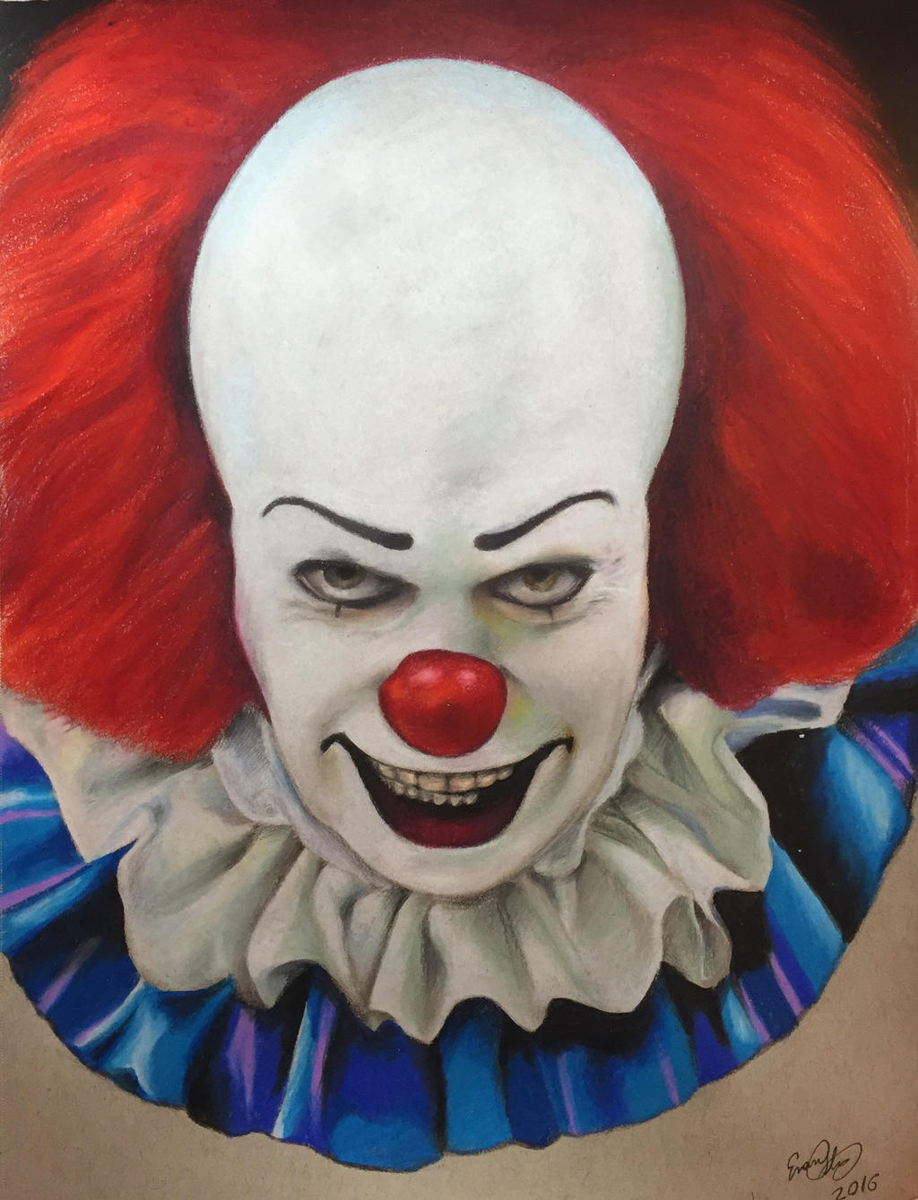 Pennywise The Clown Colored Pencil Drawing By Evanartt On Deviantart
