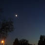 Street lights and lit skies