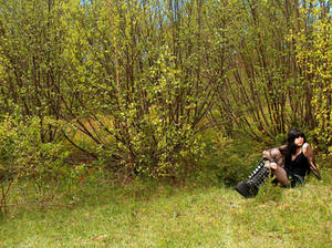 goth girl in forest stock 01