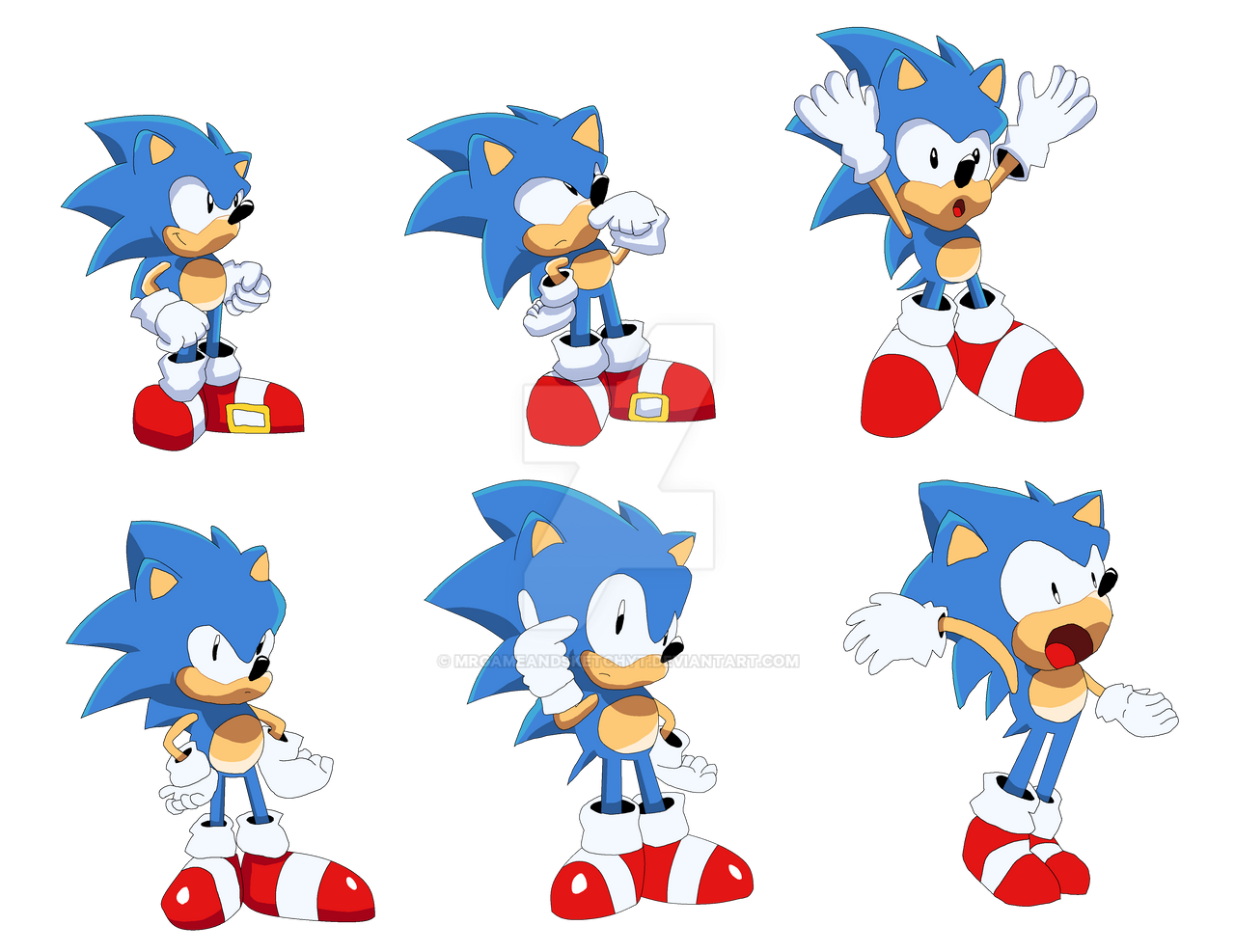 Sonic Poses by MrGameAndSketchYT on DeviantArt