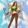 Hawkgirl among the clouds