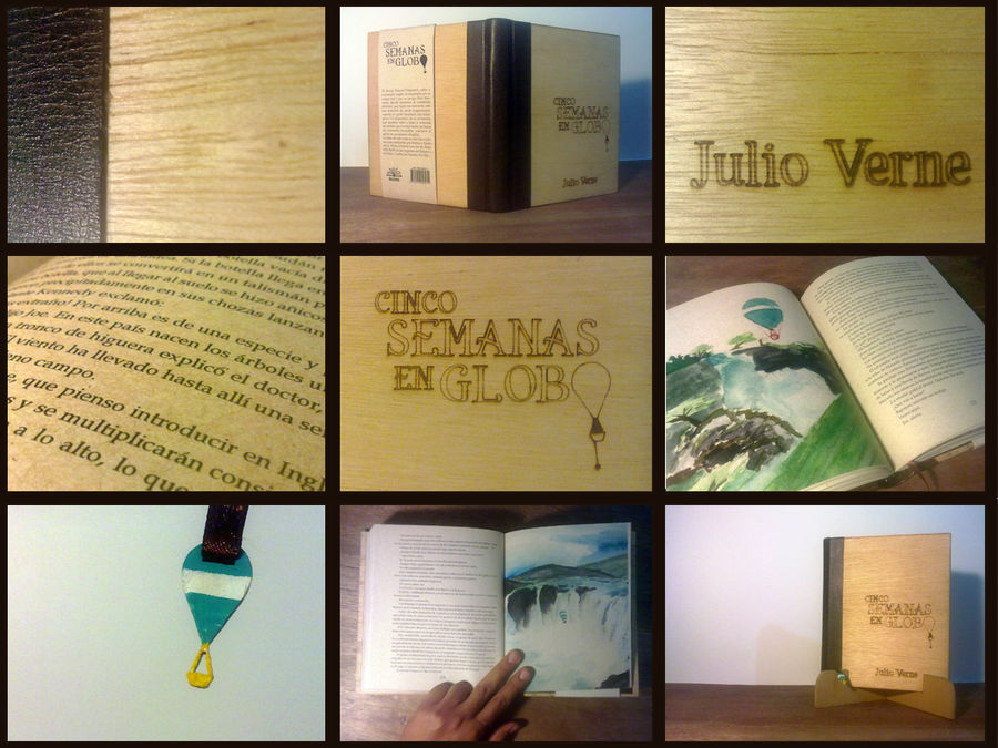 Jules Verne wood book