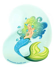 Blue tang mermaid