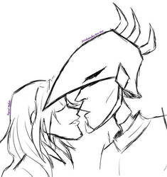 Valtor and Lord Darkar kissing (Fluff by a friend)