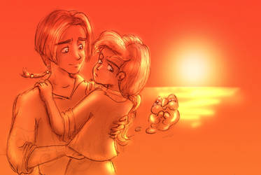 Jim and Ariel::Sunset by FEuJenny07