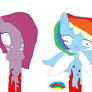 Mlp Gore Art - Rainbow Factory Dash And Pinkamena