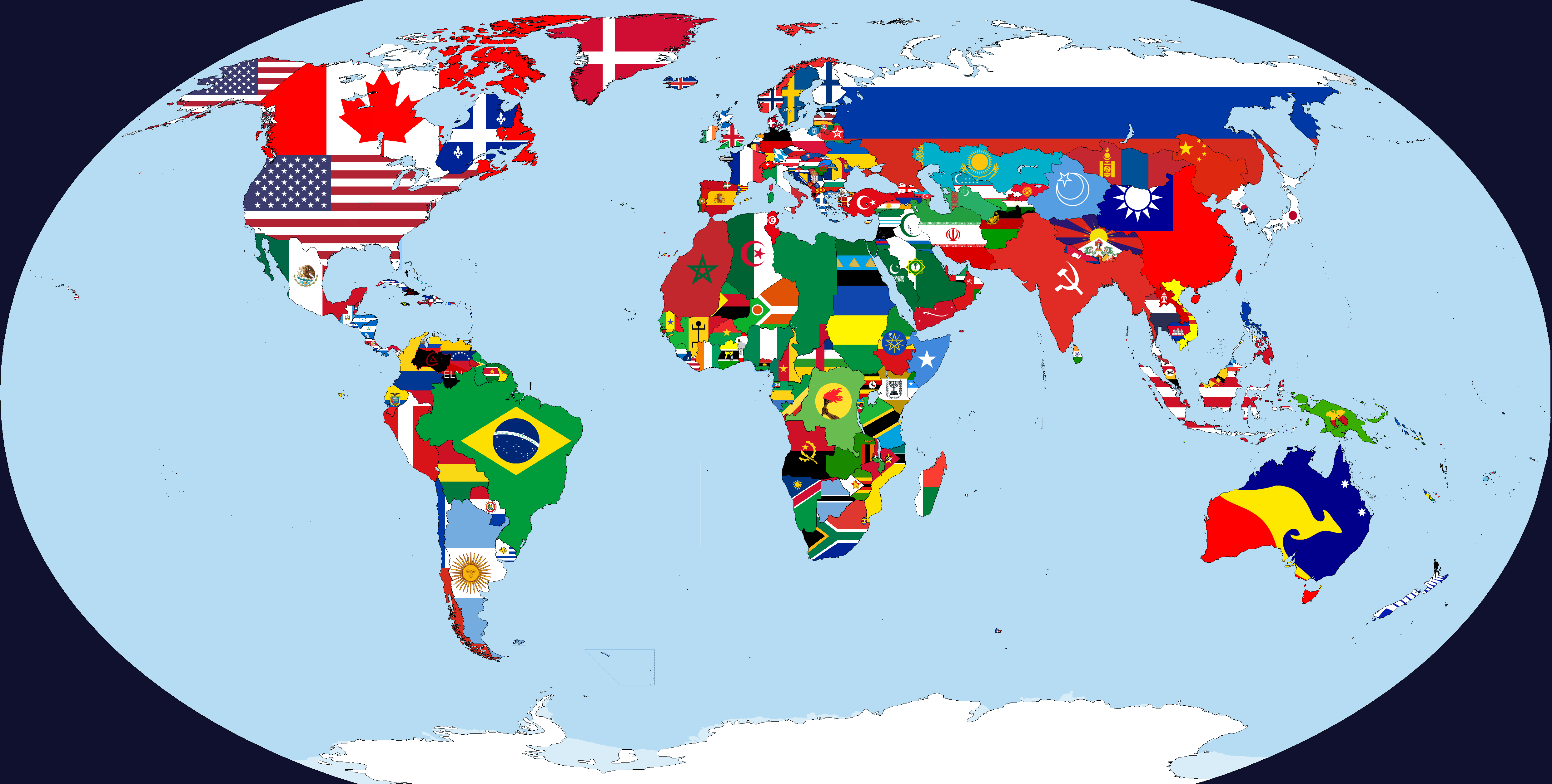 Tragedia na Wisle: World Map with flags