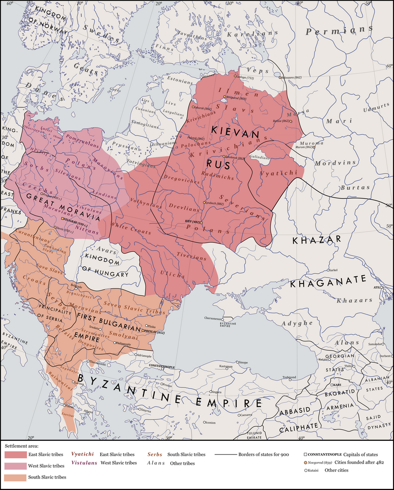 First Slavic Nation Map Slavic tribes and states 900 by Metallist-99 on DeviantArt