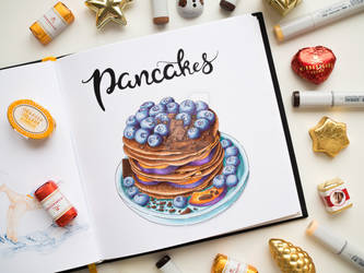 Pancakes - Copic Markers Food Illustration