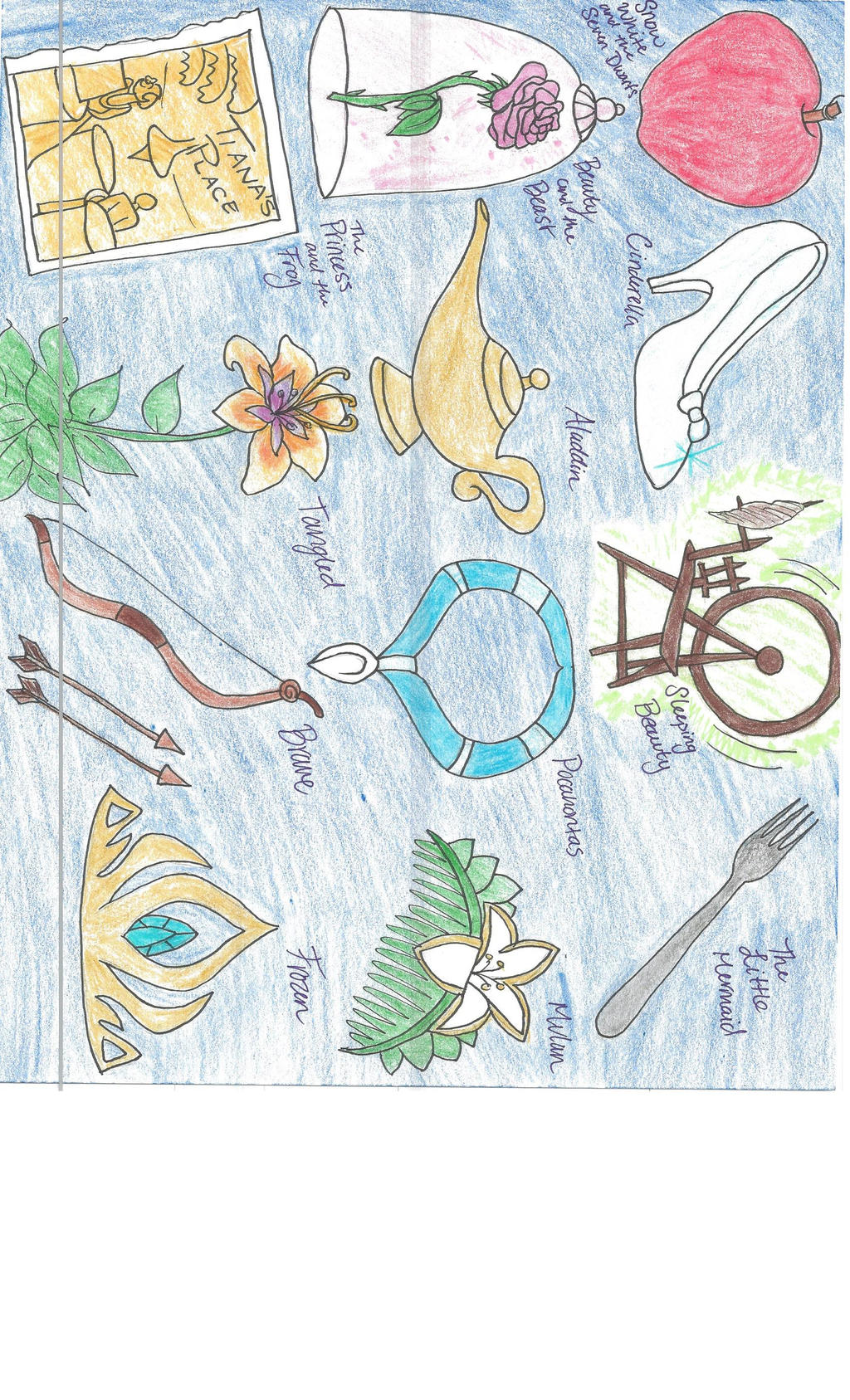 Random Disney Object Disney Objects Drawing by julietcapulet432 on DeviantArt