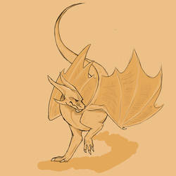 sepia dragon sketch