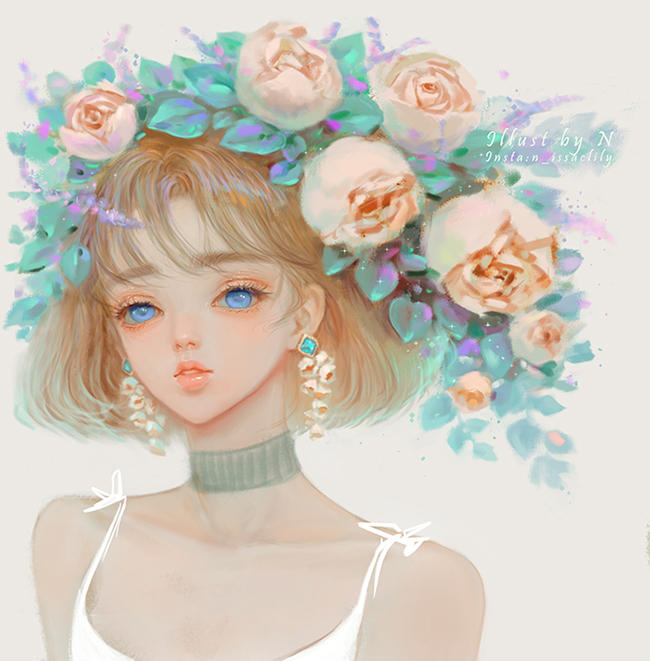 Lily with Roses by Nissaclily on DeviantArt