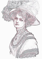 Edwardian lady warm-up doodle