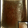 Leather engraved bracer