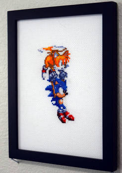 Cross Stitched Sonic and Tails