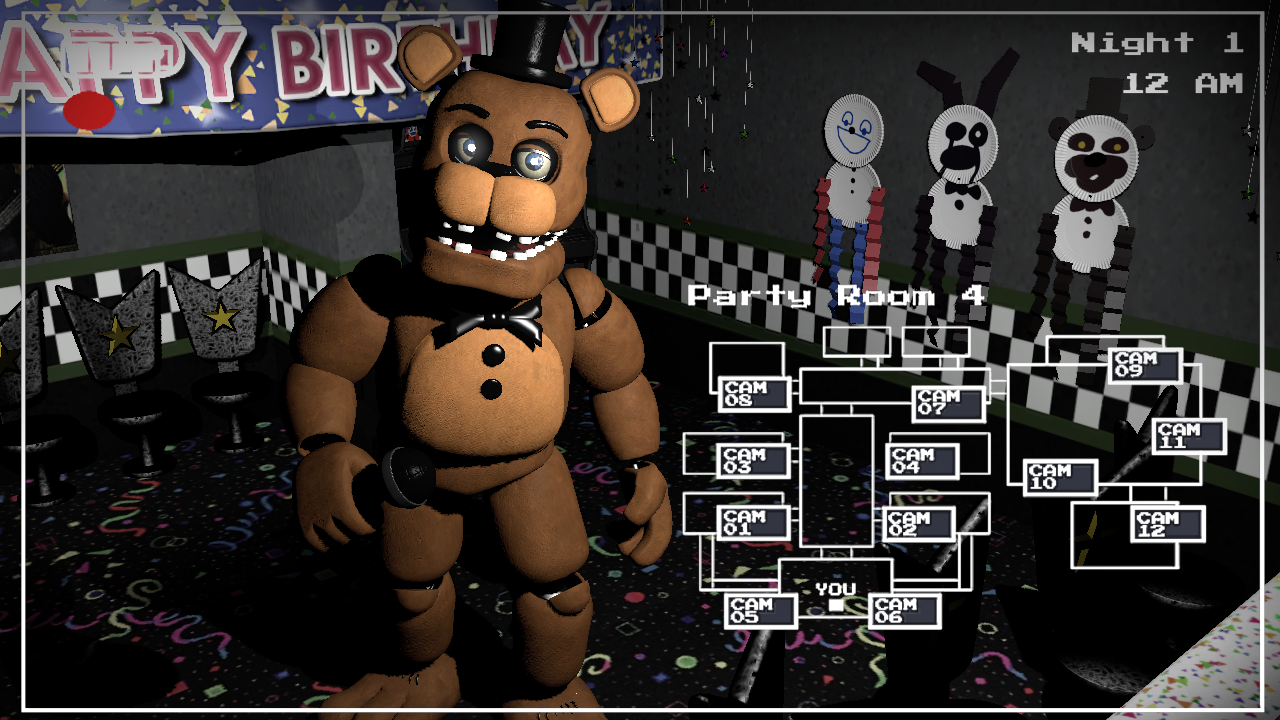 Toy Freddy in Party Room 1 (Camera Version) by randomlyfriendly on  DeviantArt