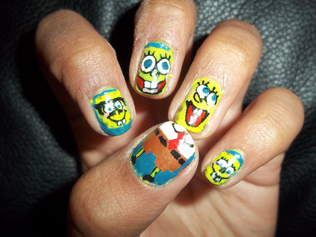 Spongebob Nails By Krishnails On DeviantArt