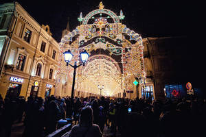 Christmas Crowd. Moscow.