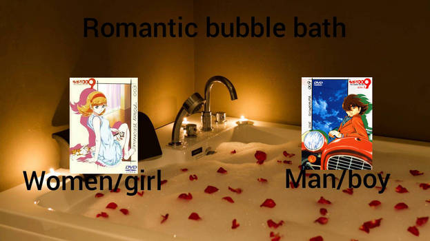 Romantic bubble bath with Joe and Francoise