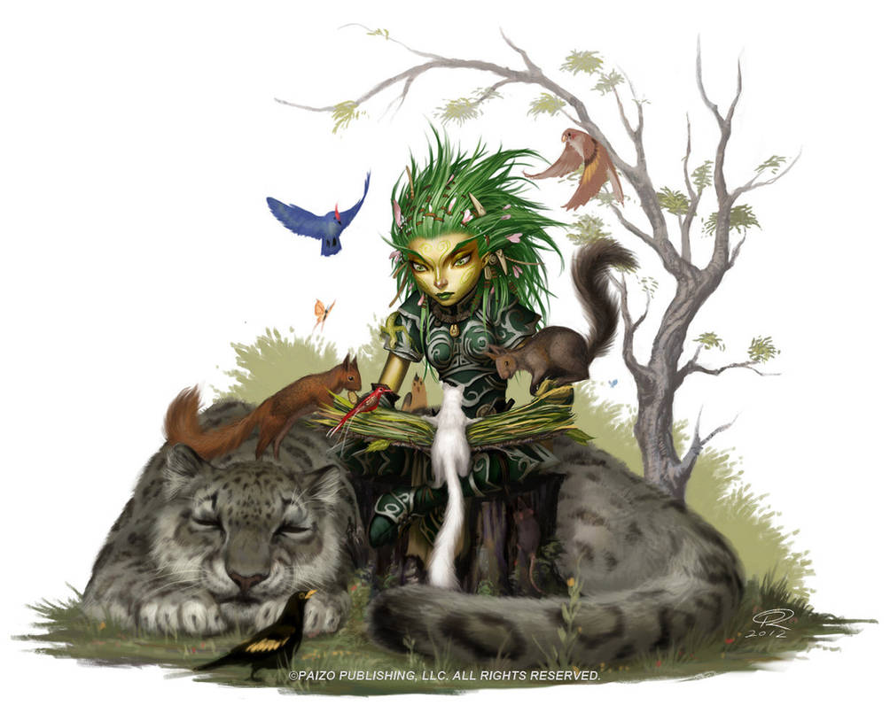 Druid Studies With Animals by Akeiron