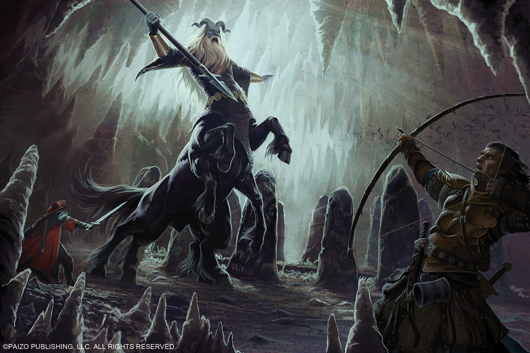 Frost Giant Centaur Battle by Akeiron