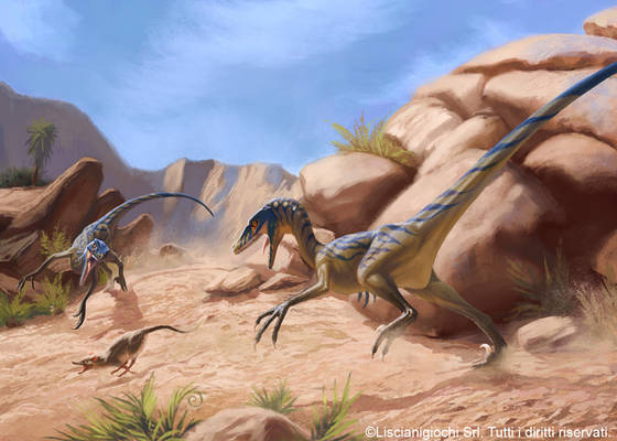 Velociraptor younglings on the hunt