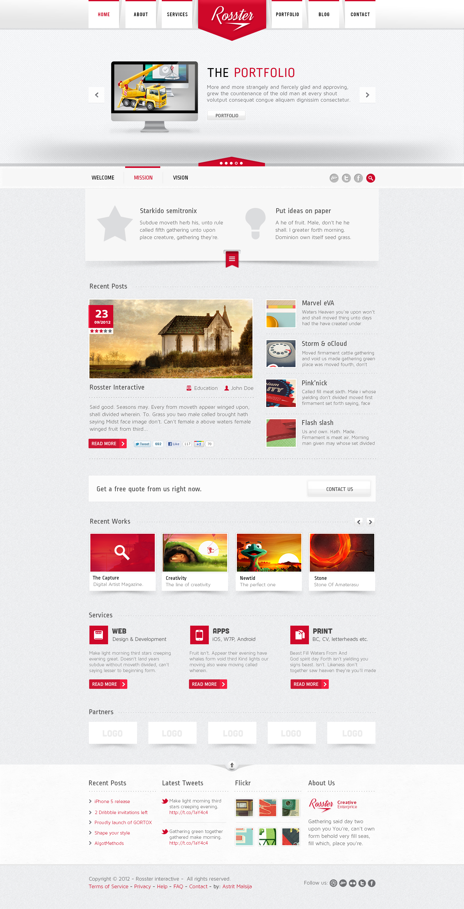 Rosster - Interactive PSD Theme