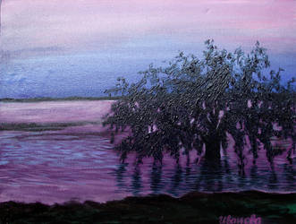 Purple Dusk over Lake