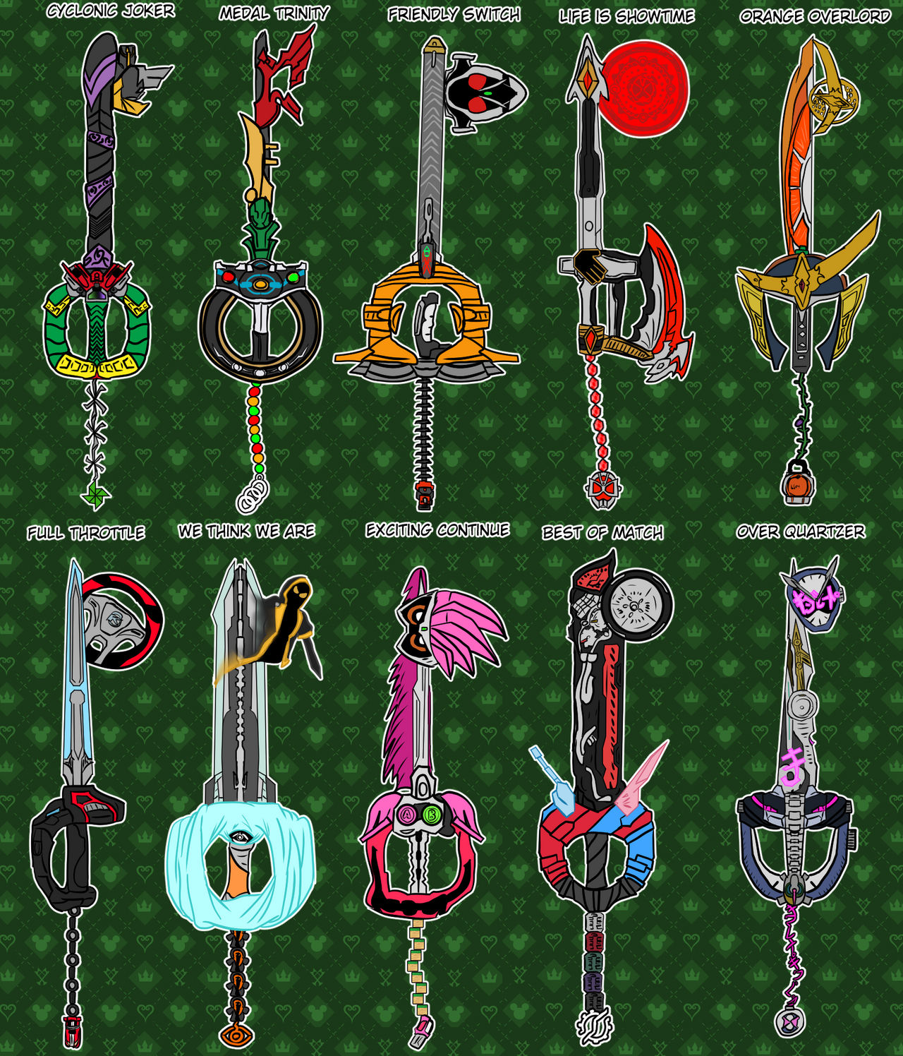 Neo Heisei Kamen Rider Keyblades by lemfern on DeviantArt