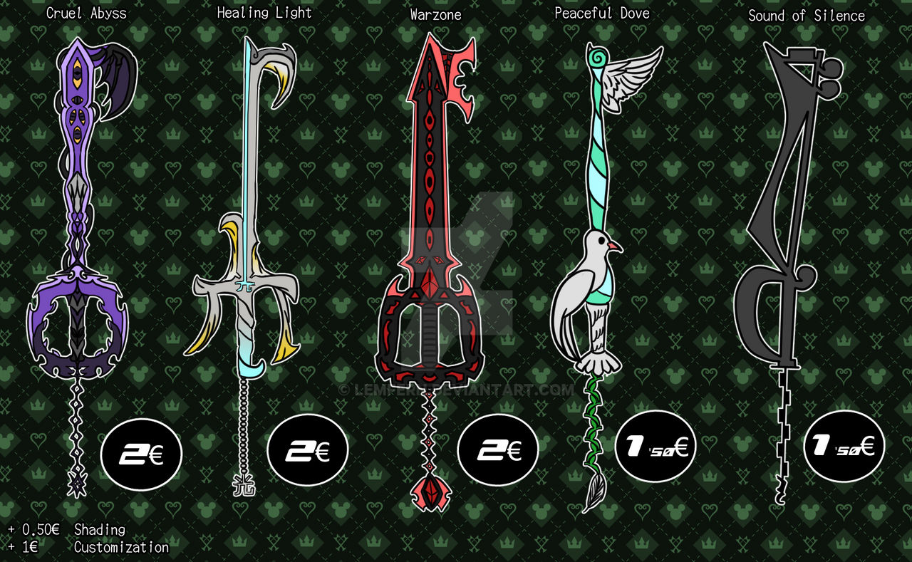 Adoptables Keyblades February 2025 by lemfern on DeviantArt