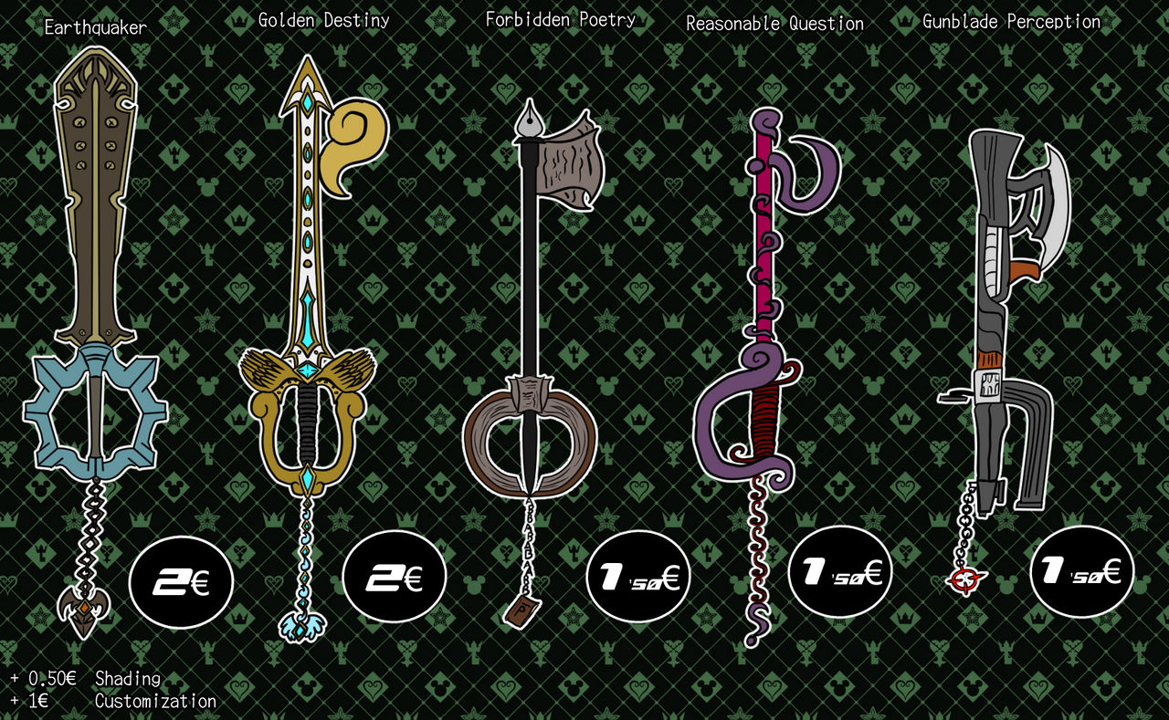 Adoptable keyblades August 2025 by lemfern on DeviantArt