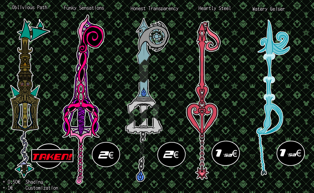 Custom Keyblade Forms Adoptable keyblades January 2026 by lemfern on DeviantArt