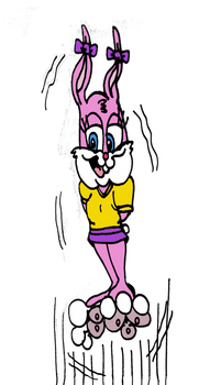 Babs Bunny flies up (clipart 3)