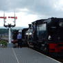 WHR87 Tows Quarry Hunslets into Porthmadog Harbour