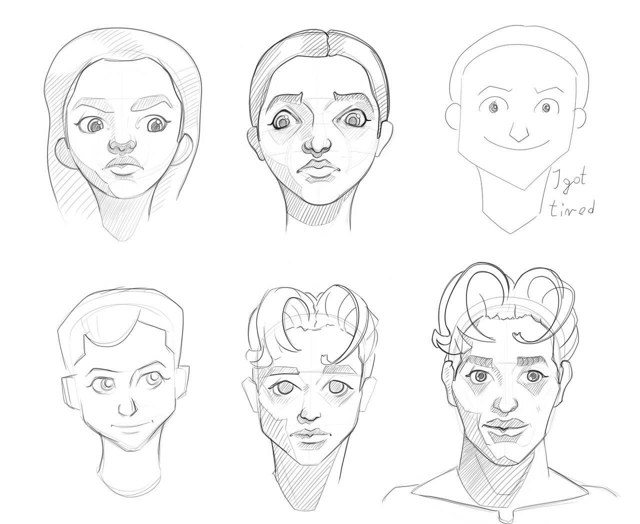 head sketches from imagination :) by referencemat on DeviantArt