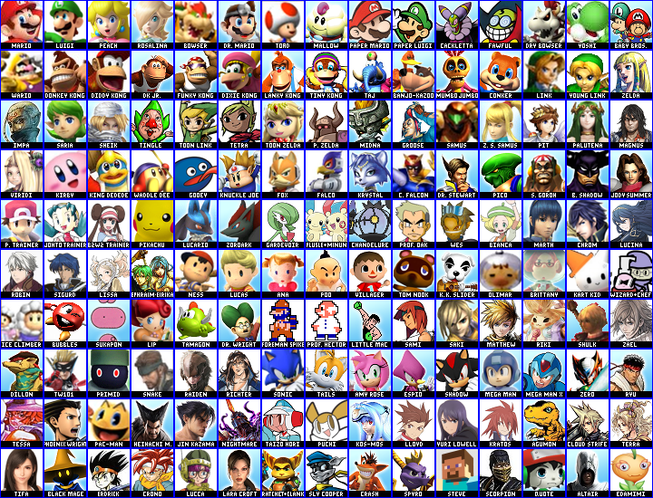 70 Characters Roster Giant Starting Roster by wheelybro on DeviantArt