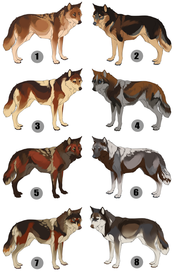 (ADOPTS-SOLD) K9 Designs - Set 1 by Manicryptid on DeviantArt