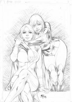 Powergirl and Supergirl