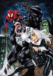 Spiderman and Black cat VS Venom