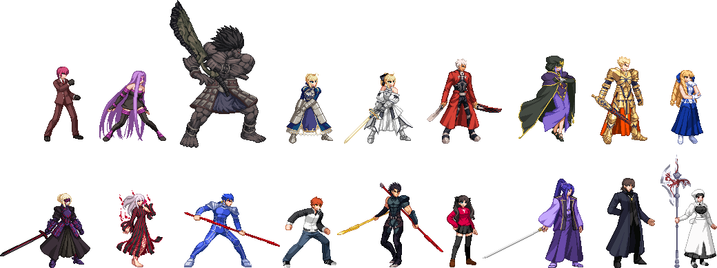 Fate/Stay Night Height Chart 2 by BlaGeYT.deviantart.com on @DeviantArt