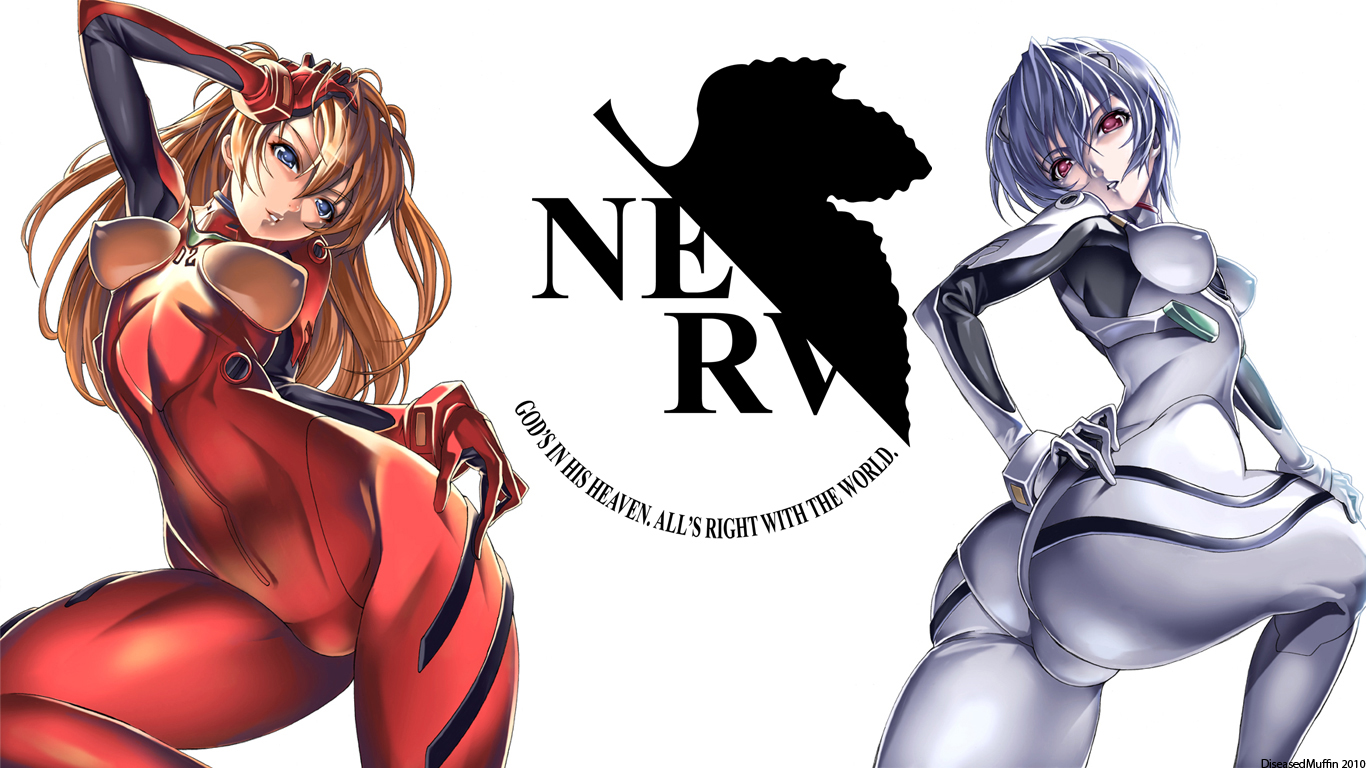 Asuka Langley and Rei Ayanami