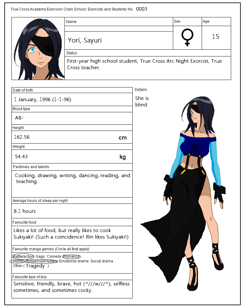 Blue Exorcist OC profile