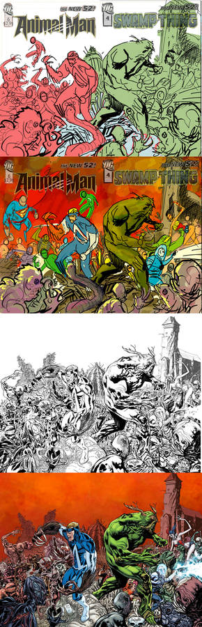 Swamp thing and animal Man #17 Behind the scene