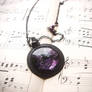 Purple universe hand painted necklace