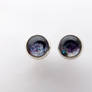 Purple space - hand painted glass studs
